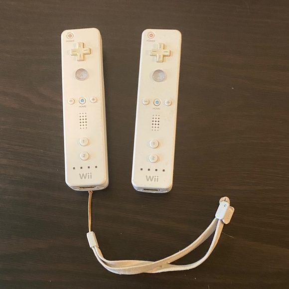 Nintendo Other - Nintendo White Wii Remotes Duo with Straps